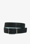 Bottega Veneta Black Belt With Silver-colored Buckle In Intreccio Leather Man In Black