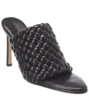 Bottega Veneta Black Intrecciato Curve Heeled Sandals In Black