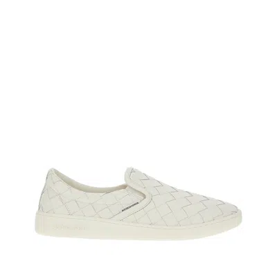 Bottega Veneta Sawyer Intrecciato Leather Low-top Sneakers In White