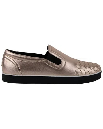 Bottega Veneta Intrecciato Leather Shoe In Gray