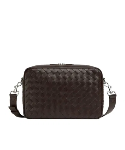 Bottega Veneta Intrecciato Leather Shoulder Bag In Black