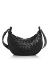 Bottega Veneta Intrecciato Leather Shoulder Bag In Black/brass