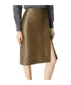 Bottega Veneta Intrecciato Leather Skirt