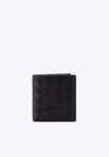 Bottega Veneta Men Leather Wallet With Intrecciato Motif
