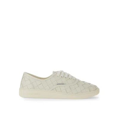 Bottega Veneta Intrecciato Leather Sneakers Men In White