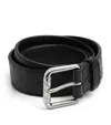 Bottega Veneta Intrecciato Leather Stamp Belt In Gray
