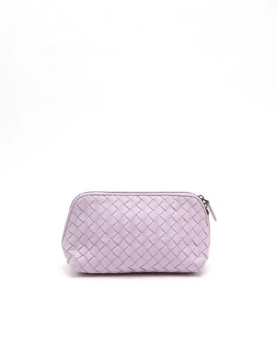 Bottega Veneta Intrecciato Leather Toiletry Pouch In Purple