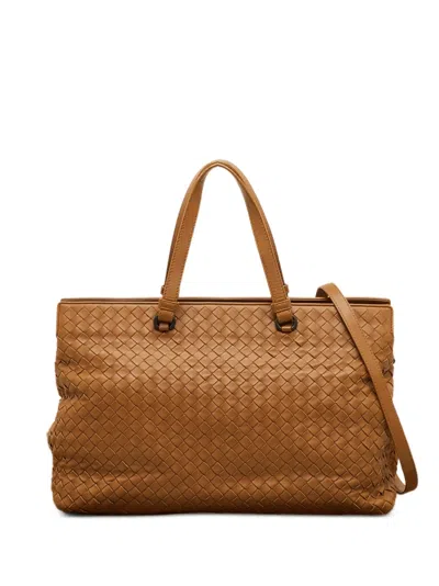 Pre-owned Bottega Veneta Intrecciato Leather Tote Bag In Brown