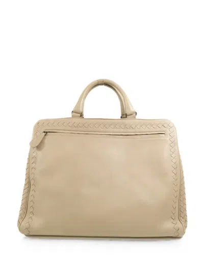 Bottega Veneta Intrecciato Leather Tote Bag In Neutral