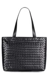 Bottega Veneta Intrecciato Leather Tote In Black