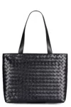 Bottega Veneta Intrecciato Leather Tote In Black