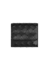 Bottega Veneta Intrecciato Leather Tri-fold Wallet In Black