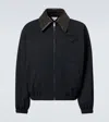 Bottega Veneta Mens Midnight Blue Intrecciato-collar Blouson Cotton-blend Jacket In Blue