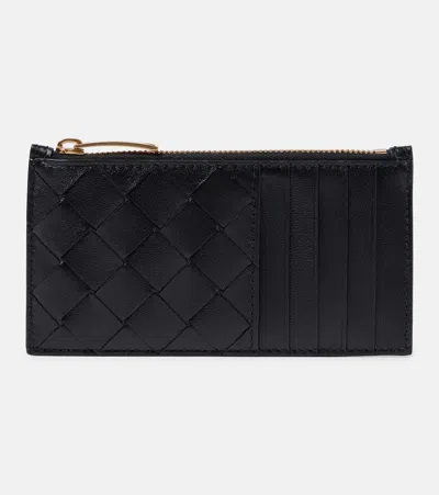 Bottega Veneta Intrecciato Leather Wallet In Black