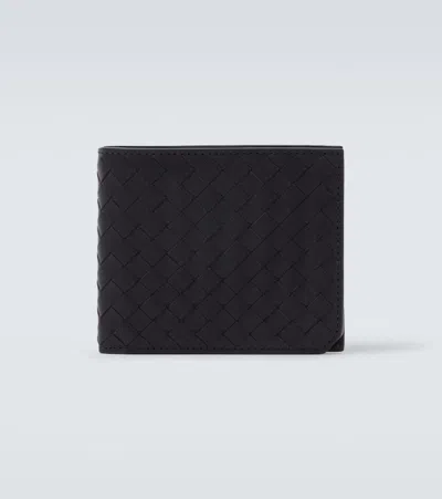 Bottega Veneta Intrecciato Leather Wallet In Black