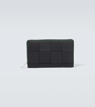 Bottega Veneta Intrecciato Leather Wallet In Black