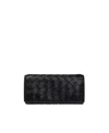 Bottega Veneta Large Woven Wallet With Flap Accessories In Black