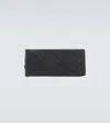 Bottega Veneta Intrecciato Leather Wallet In Black-silver