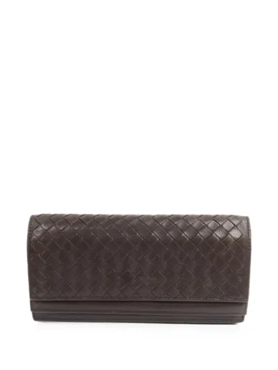 Pre-owned Bottega Veneta Intrecciato Leather Wallet In Brown