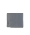 Bottega Veneta Maxi Intreccio Leather Billfold Wallet In Gray