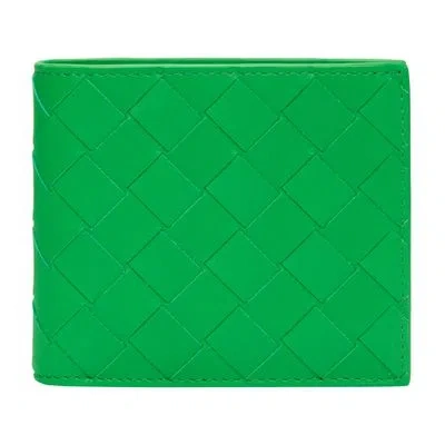 Bottega Veneta Intrecciato Leather Wallet In Parakeet Silver