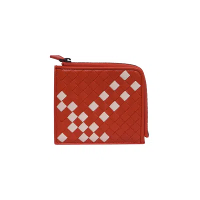 Pre-owned Bottega Veneta Intrecciato Leather Zip-around Slim Wallet 'orange' | Women's Size Onesize