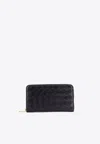 Bottega Veneta Women Leather Wallet With Intrecciato Motif In Black