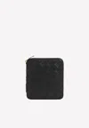 Bottega Veneta Woman Black Intreccio Leather Wallet In Black