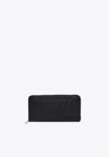 Bottega Veneta Intrecciato Piccolo Leather Zip-around Wallet In Black