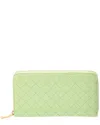 Bottega Veneta Intrecciato Leather Zip Around Wallet In Green