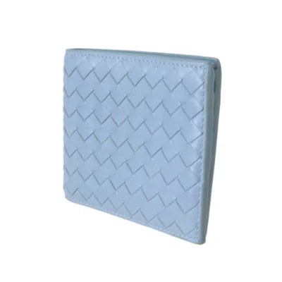 Pre-owned Bottega Veneta Intrecciato Light Blue Wallet (bi-fold) ()