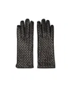Bottega Veneta Intreciato Knitted Leather Gloves In Black