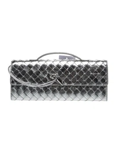 Pre-owned Bottega Veneta Intrecciato Long Andiamo Top Handle Clutch