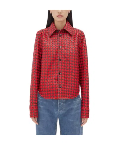 BOTTEGA VENETA BOTTEGA VENETA LEATHER INTRECCIATO SHIRT