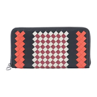 Pre-owned Bottega Veneta Intrecciato Long Wallet 'orange' | Women's Size Onesize