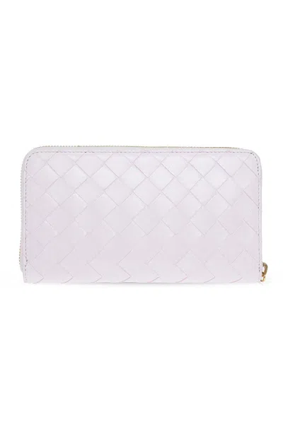 Bottega Veneta Intrecciato Long Wallet In Rosa