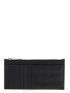 Bottega Veneta Intrecciato Long Zipped Card Case In Black Silver