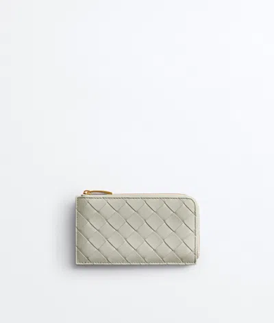 Bottega Veneta Intrecciato L-zipped Card Case In Silica Grey