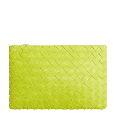 Bottega Veneta Intrecciato Makeup Bag In Yellow