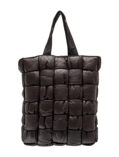 Pre-owned Bottega Veneta Intrecciato Maxi Cabat In Brown