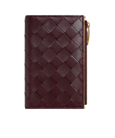 Bottega Veneta Intrecciato Medium Bi-fold Wallet In Red