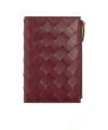 Bottega Veneta Intrecciato Medium Double-folded Wallet In Red