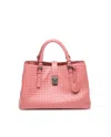 Bottega Veneta Intrecciato Medium Roma Tote Bag In Pink