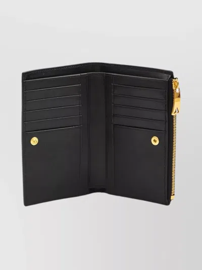 Bottega Veneta Intrecciato Medium Wallet Gold-tone Hardware In Black