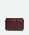 Bottega Veneta Intrecciato Medium Zipped Organizing Pouch In Madder Brown