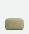 Bottega Veneta Intrecciato Medium Zipped Organizing Pouch In Travertine