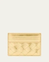 Bottega Veneta Intrecciato Leather Card Holder In Card Case Foggy Mirror