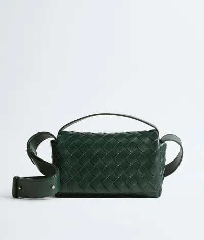 Bottega Veneta Intrecciato Mini Bag With Flap In Green