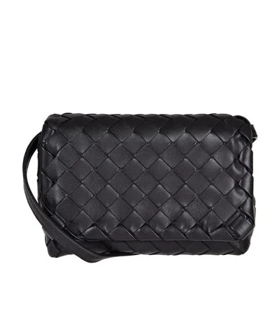 Bottega Veneta Intrecciato Mini Crossbody Bag In Black