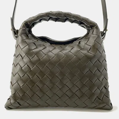 Pre-owned Bottega Veneta Intrecciato Mini Hop 2way Shoulder Khaki Calf Leather Size Mini In Green